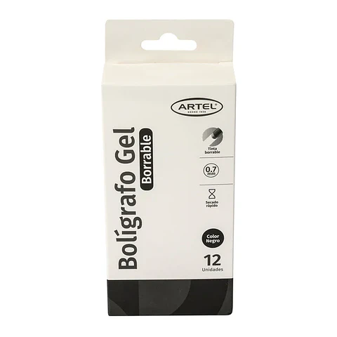 Bolígrafo Gel Borrable Artel Negro 1 Unidad