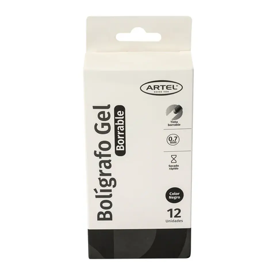 Bolígrafo Gel Borrable Artel Negro 1 Unidad 1