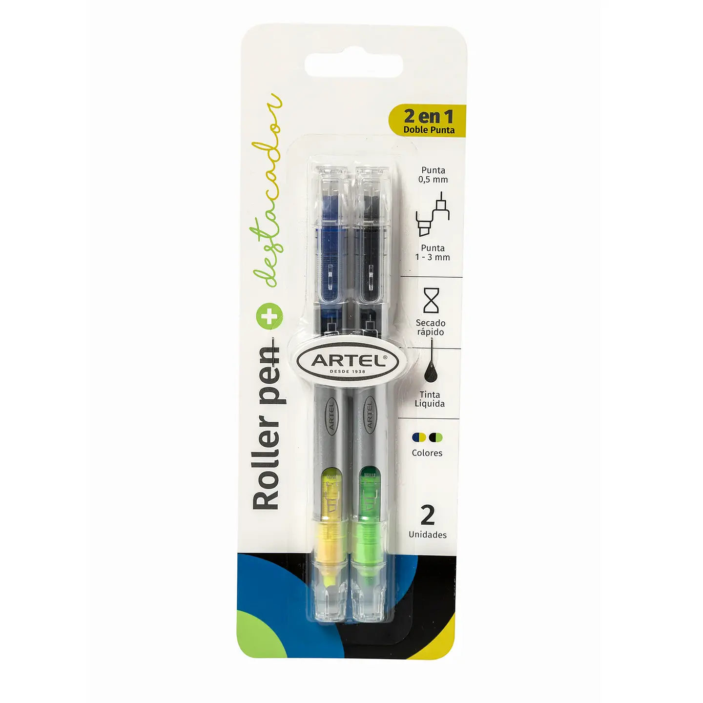 Bolígrafo roller pen + destacador 1