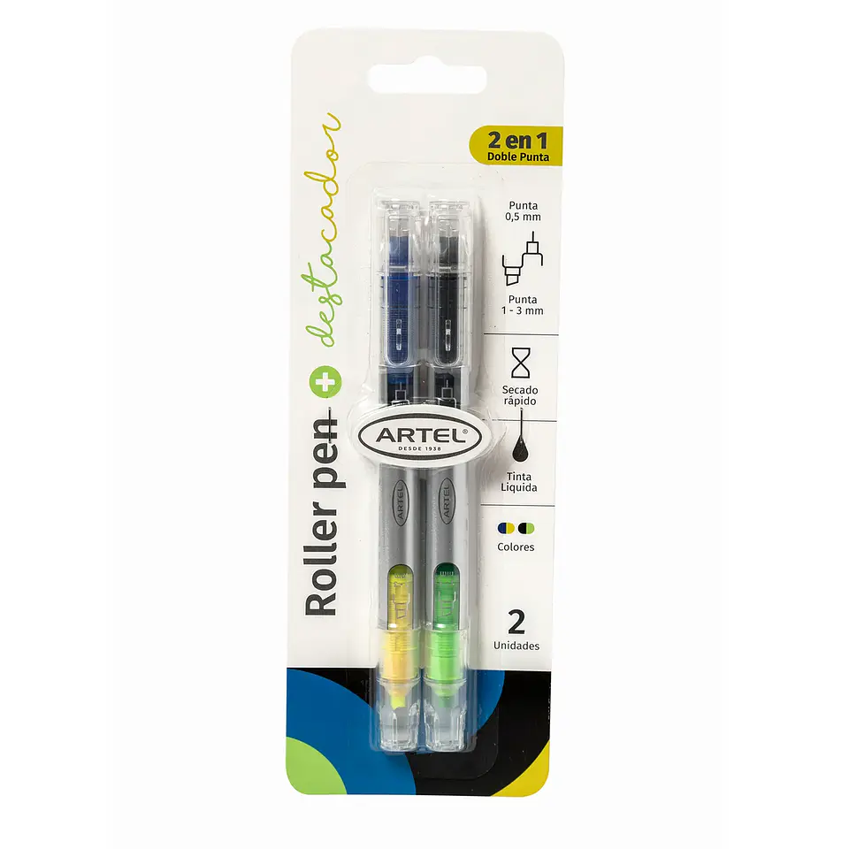 Bolígrafo roller pen + destacador 1