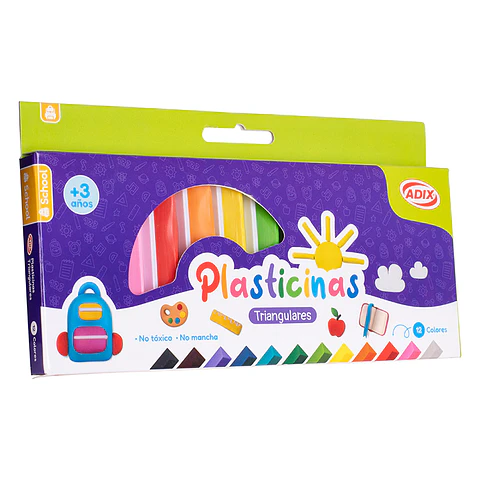 Plasticina Triangular 12 Colores Adix