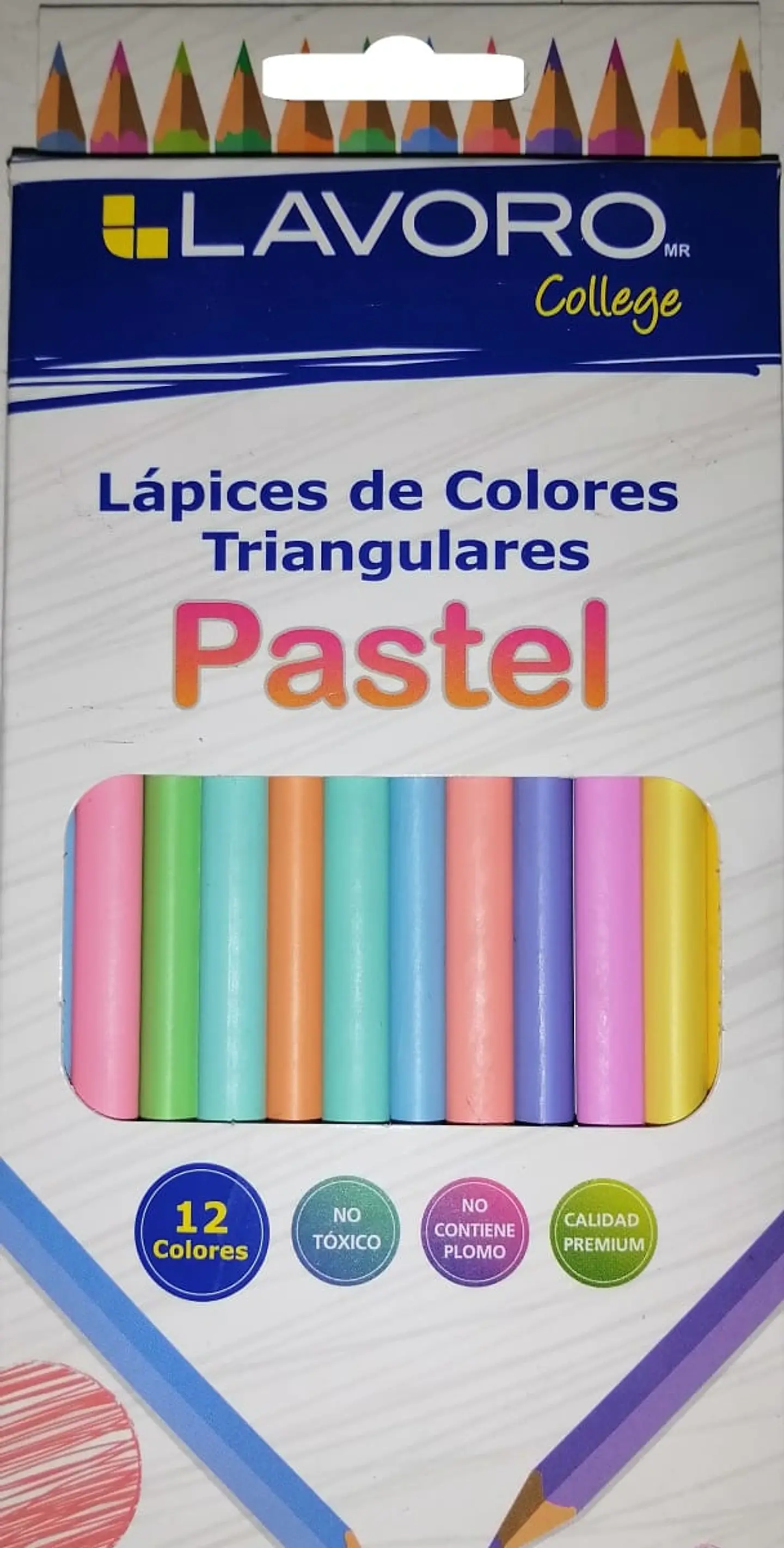 Lápices De Colores Lavoro Pastel Madera 12 Unidades 2