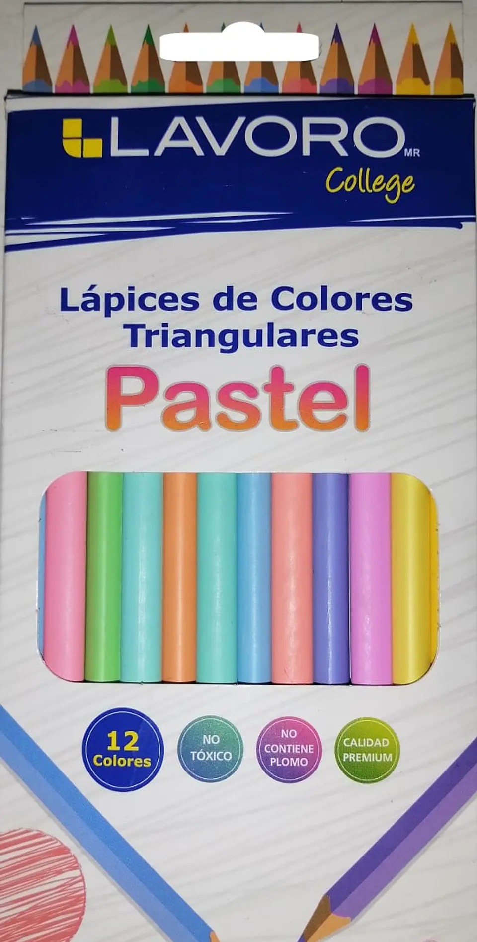 Lápices De Colores Lavoro Pastel Madera 12 Unidades 2