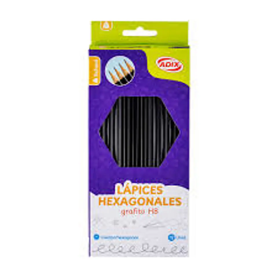 Lápiz Grafito Hexagonal HB Nº2 12 Unidades Adix 1