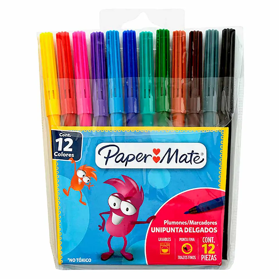 Marcadores 12 Colores Paper Mate 1