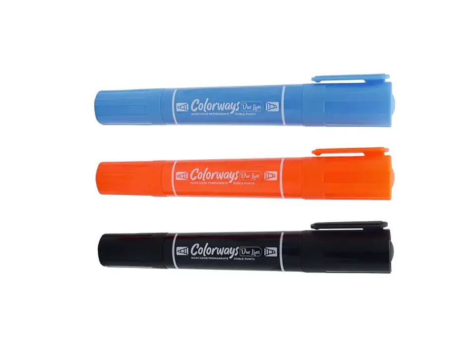 Marcador Permanente Doble Punta Adetec Colorways 3 Colores 2