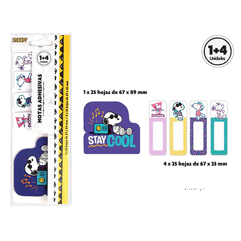 Set Notas Adhesivas Snoopy Cool Motarro