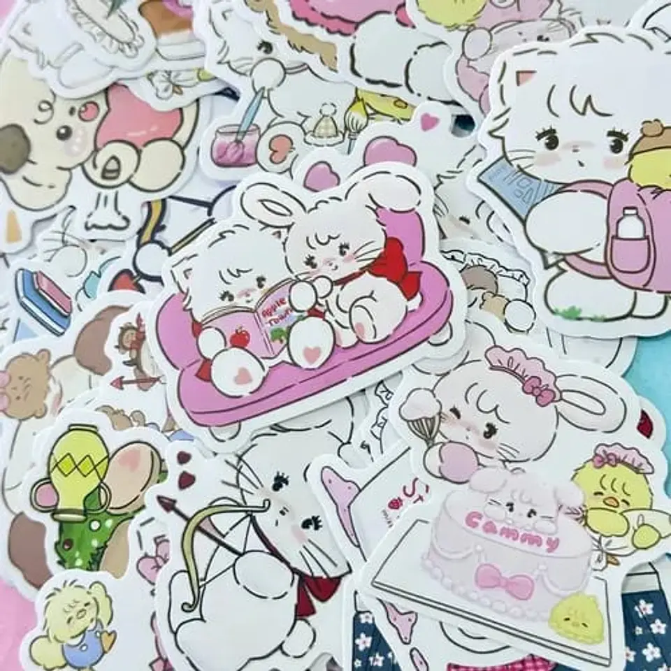 Stickers Kawaii Set Mikko Illustrations 60 Unidades 1