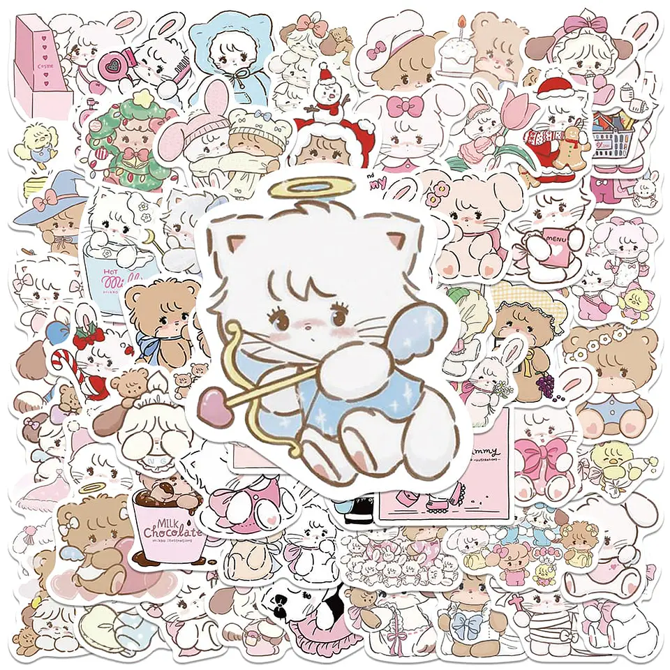Stickers Kawaii Set Mikko Illustrations 60 Unidades 2