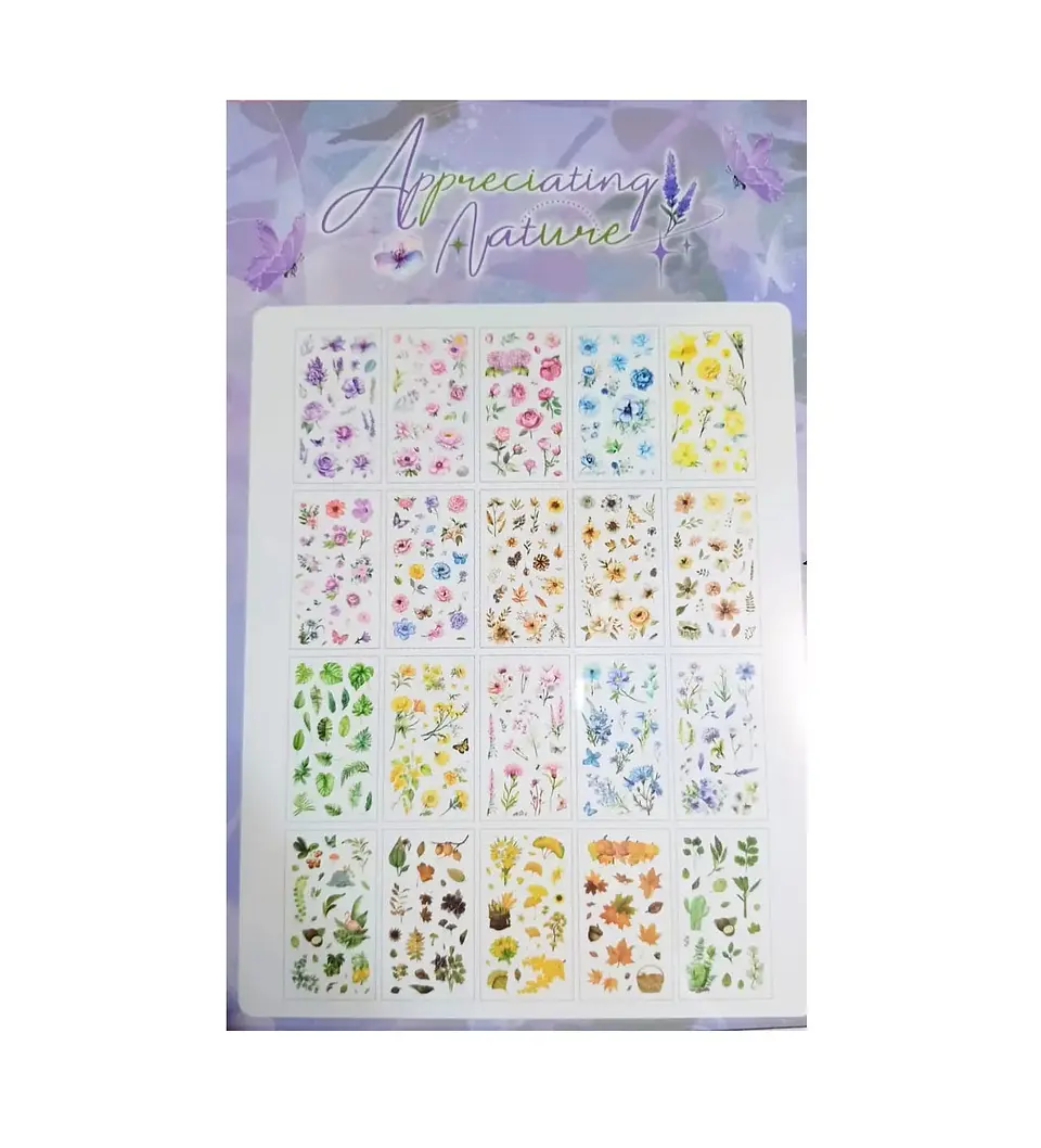 Block Sticker Floral Nature 20 Hojas Journal +300 Stickers C 2