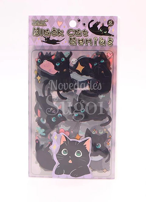 Set stickers gato negro