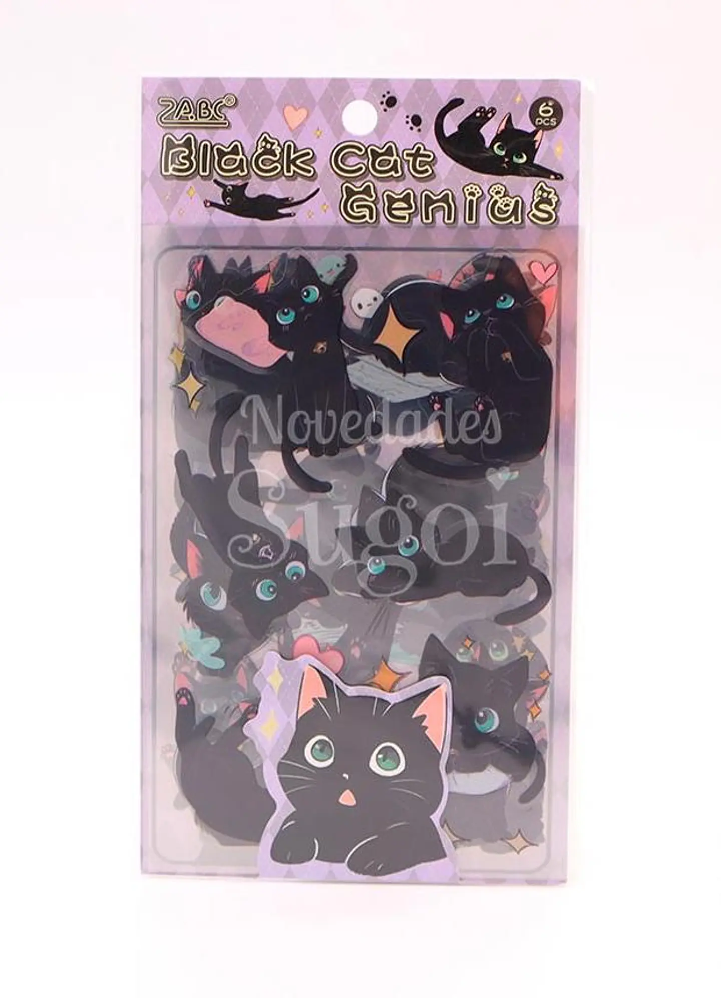 Set stickers gato negro 1