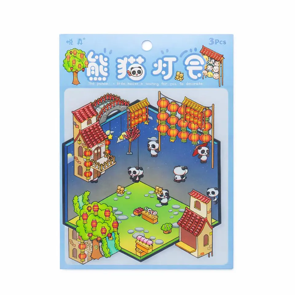 Stickers para crear escemaros panda 2