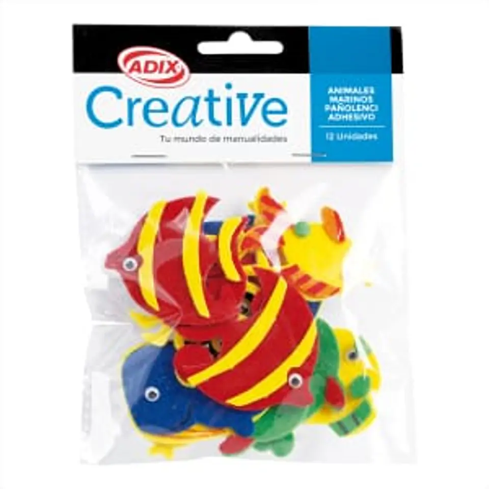 Figuras Adhesivas Animales Marinos Pañolenci Adix X12 Unid 1