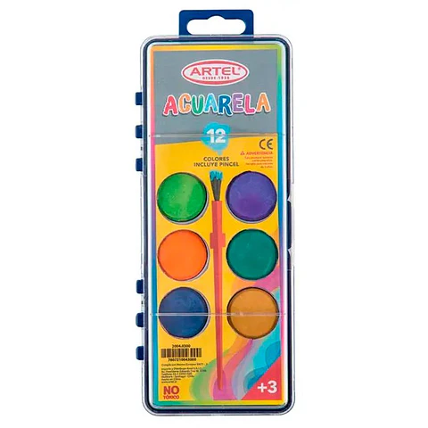 Estuche Acuarela 12 Colores Artel