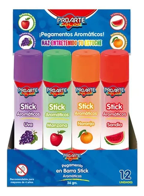 Pegamento Barra Stick Con Aroma 36g Caja 12 Uni. Proarte