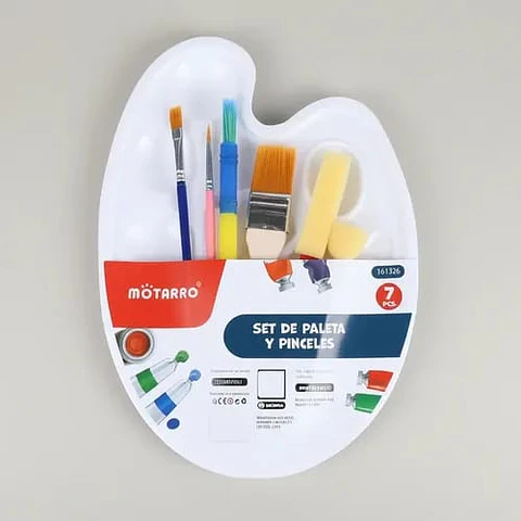 Set De Paleta Y Pinceles Para Pintar