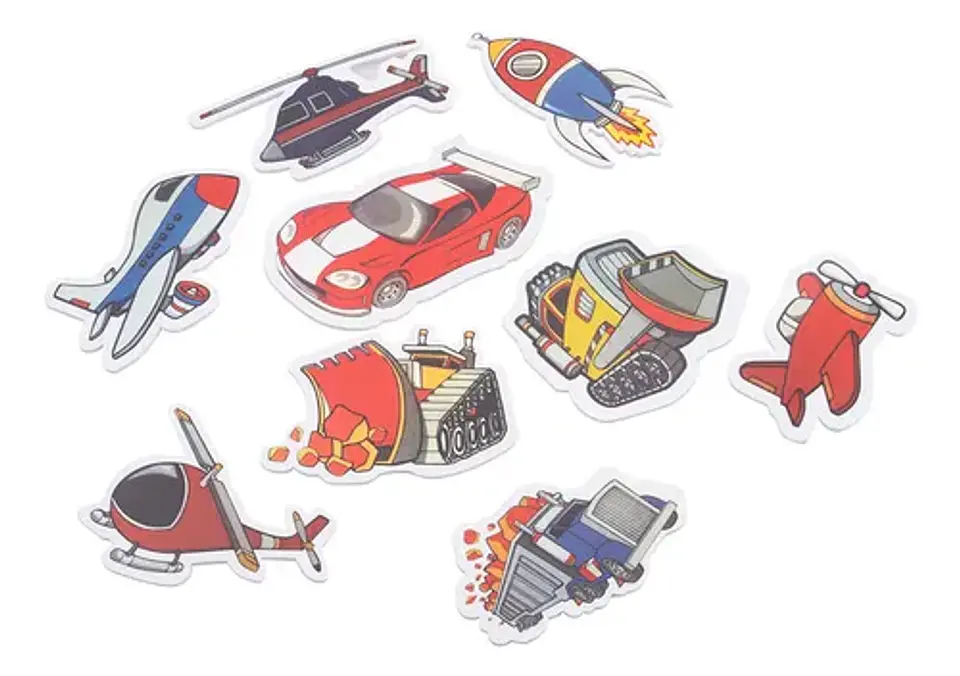 Sticker Goma Eva Transporte Surtido 2