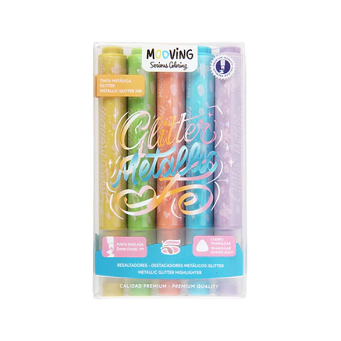 Destacadores metálicos glitter