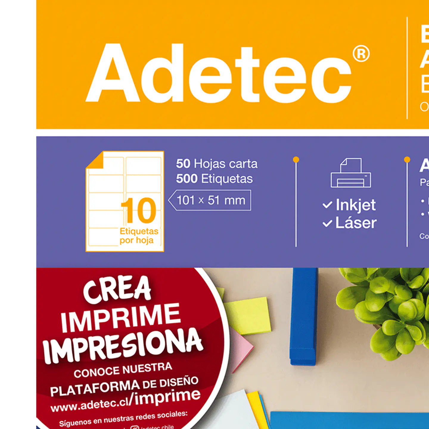 Etiquetas para impresión 101x51mm 50 hojas 2