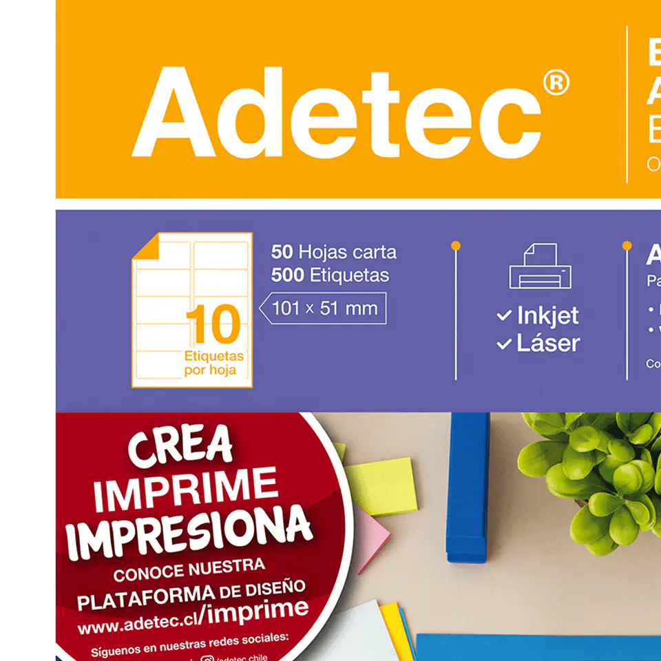Etiquetas para impresión 101x51mm 50 hojas 2