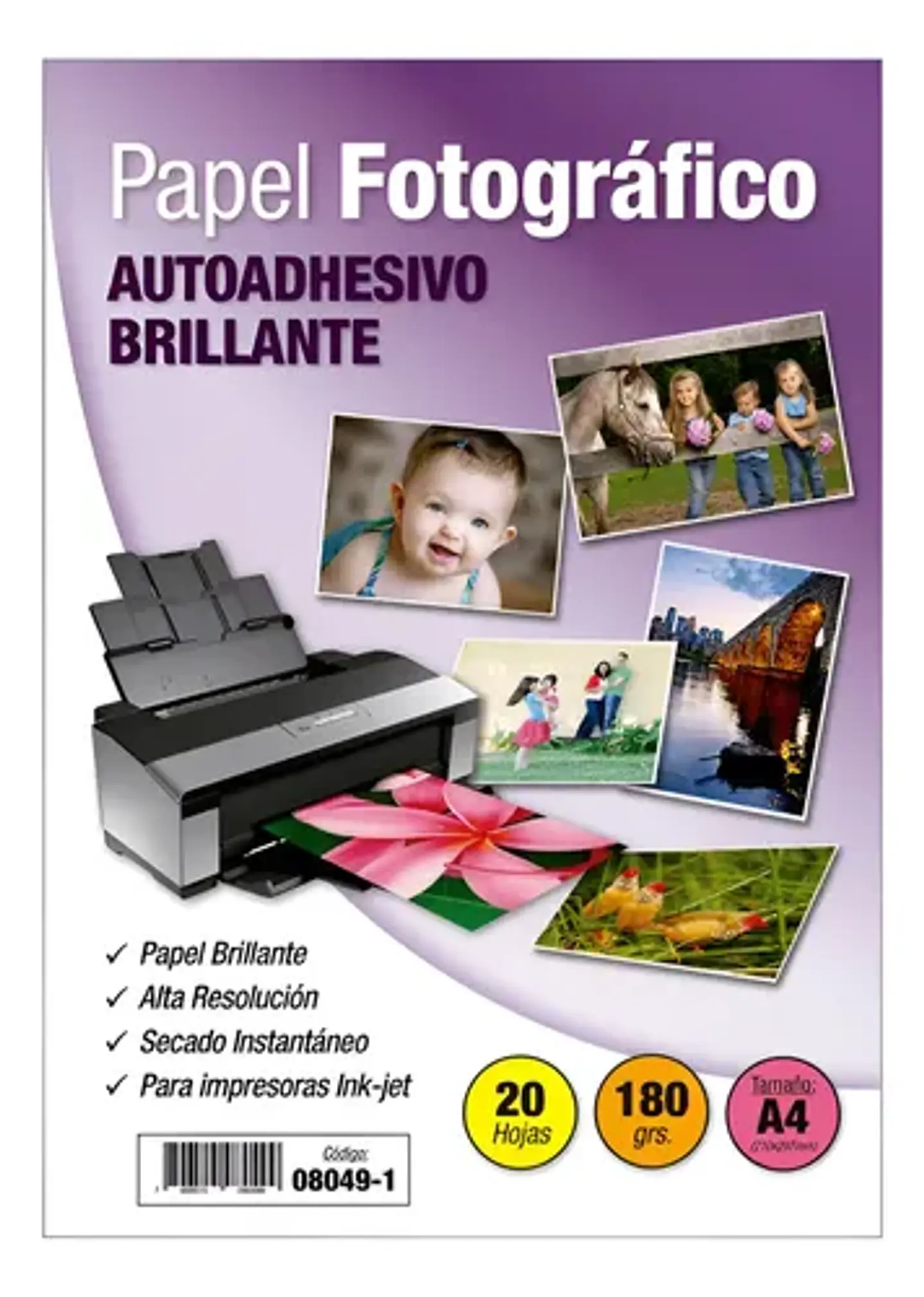 Papel fotográfico autoadhesivo brillante  2