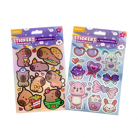 Stickers decorativos holográficos Adetec