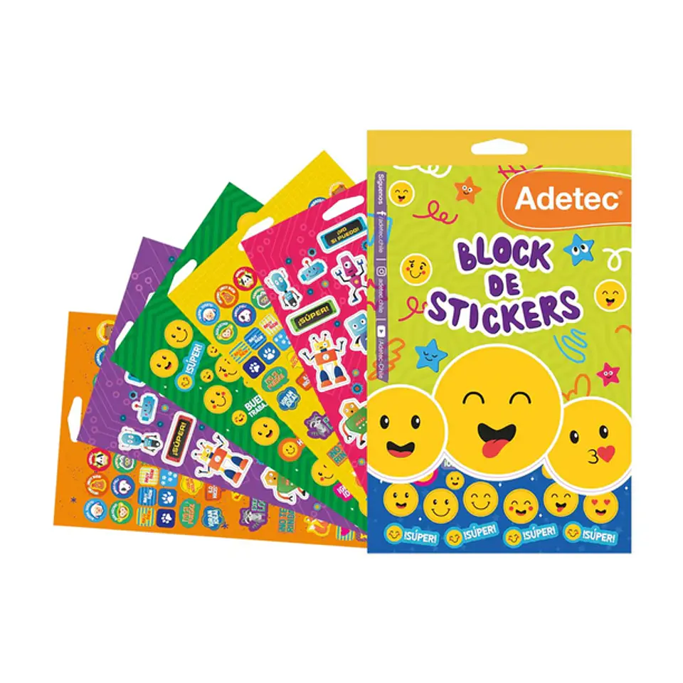 Block de stickers motivacionales Adetec 2