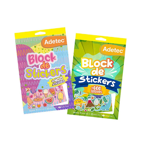 Block de +400 stickers diseño surtido Adetec