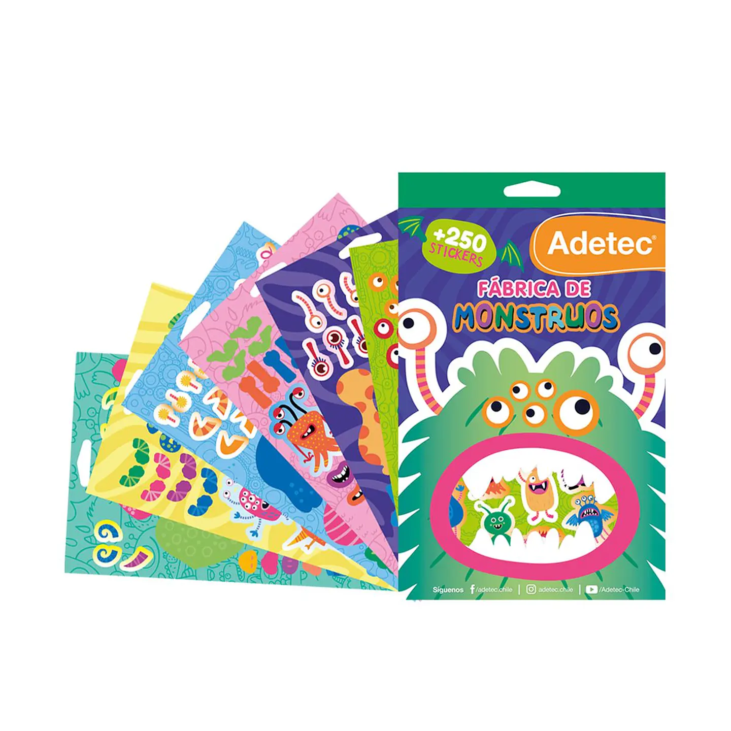 Set de +250 Stickers fábrica de monstruos Adetec  3