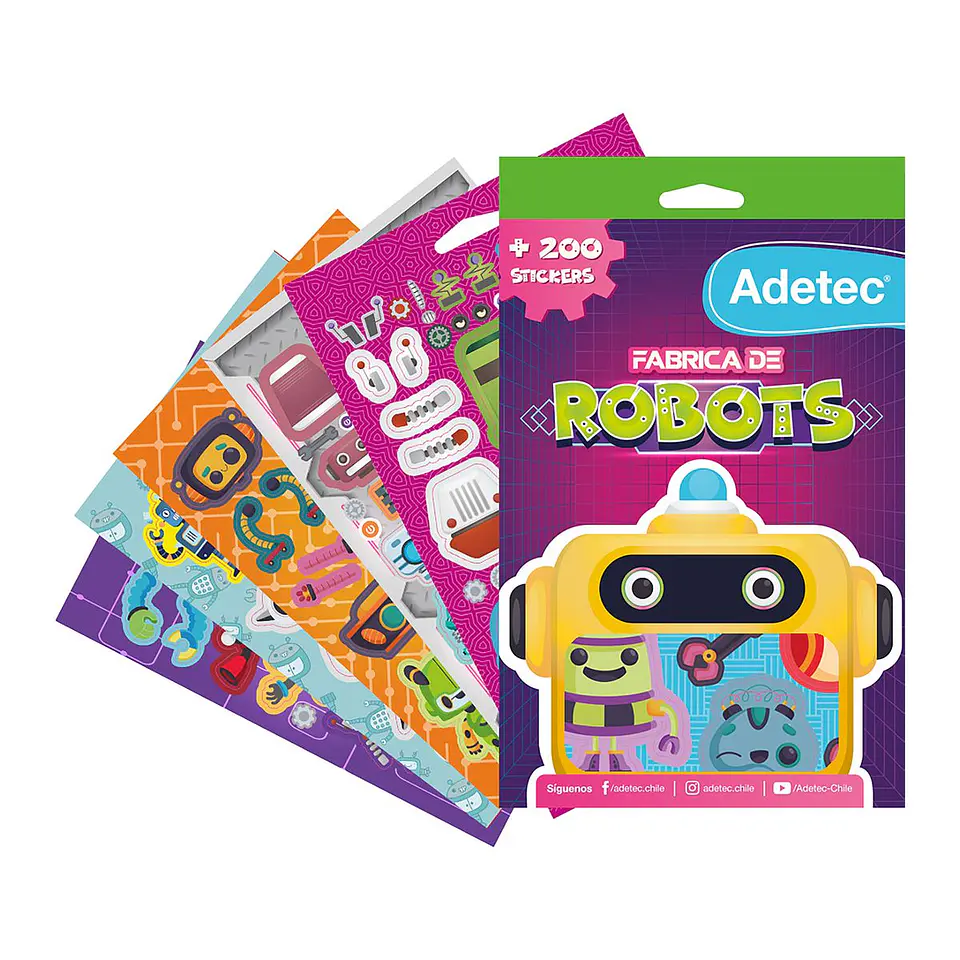 Set de +200 Stickers fábrica de robots Adetec 2