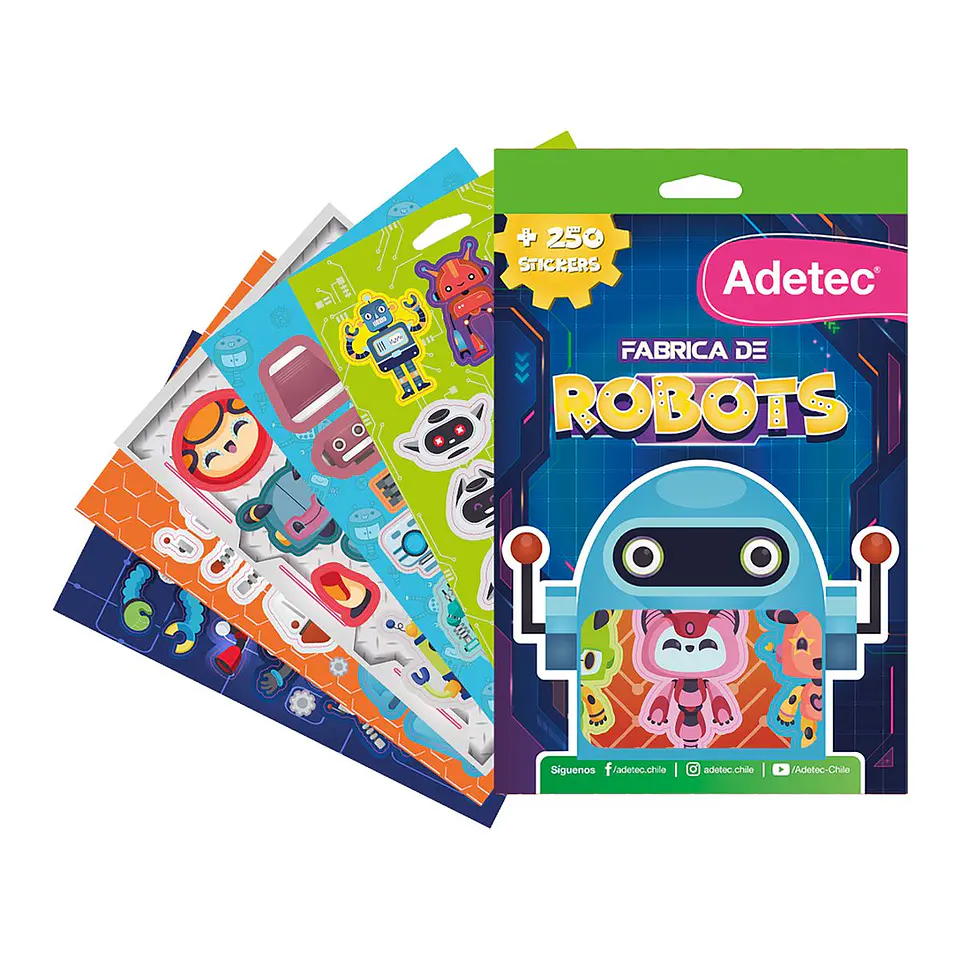 Set de +200 Stickers fábrica de robots Adetec 3