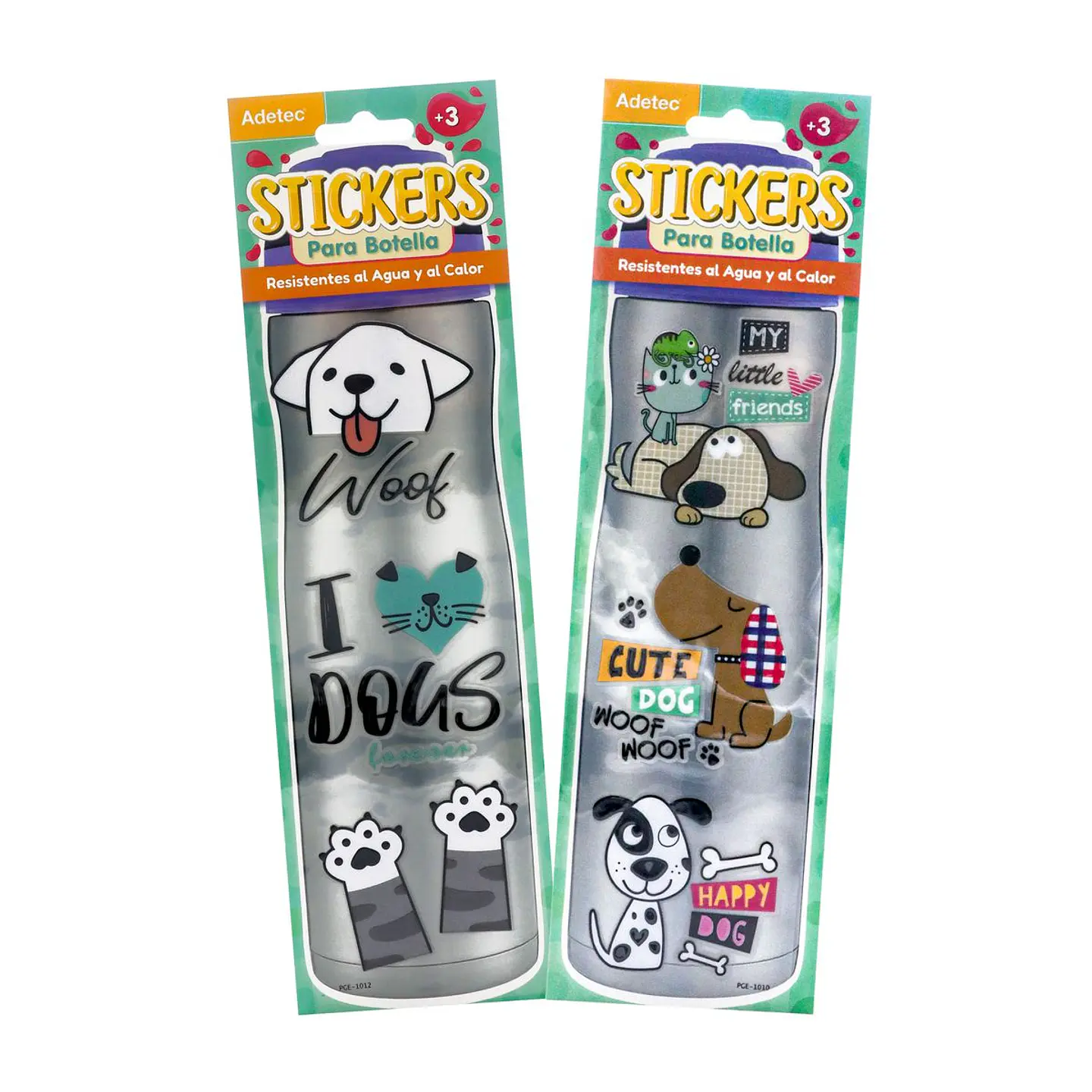 Stickers para botella diseño Perro - Resistentes al agua y al calor 1