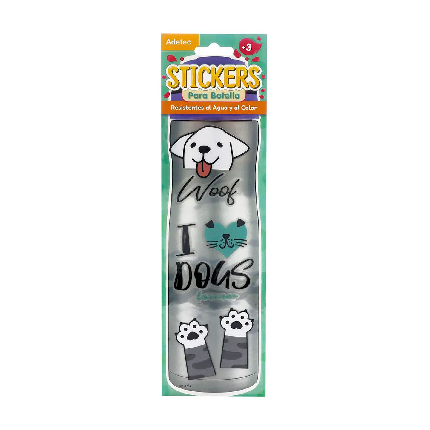 Stickers para botella diseño Perro - Resistentes al agua y al calor 2