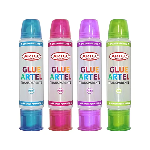Glue transparente 45ml doble aplicador Artel Unidad
