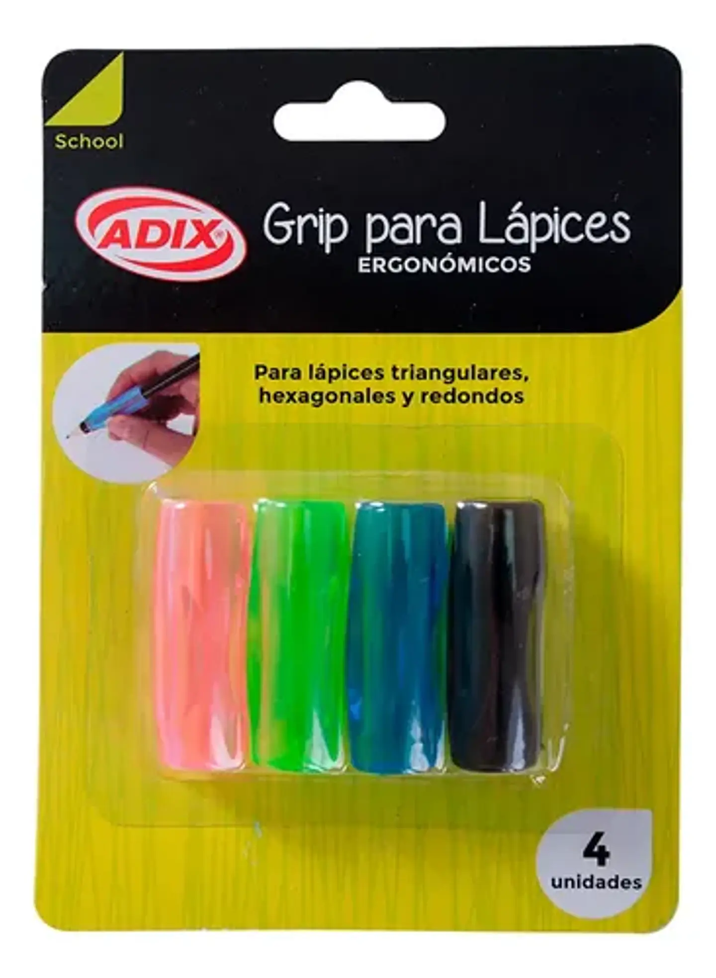 Set 4 Grip Ergonómico Para Lápices Adix 1