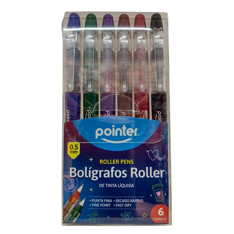 Bolígrafos roller Pointer 0.5 mm 6 unidades 
