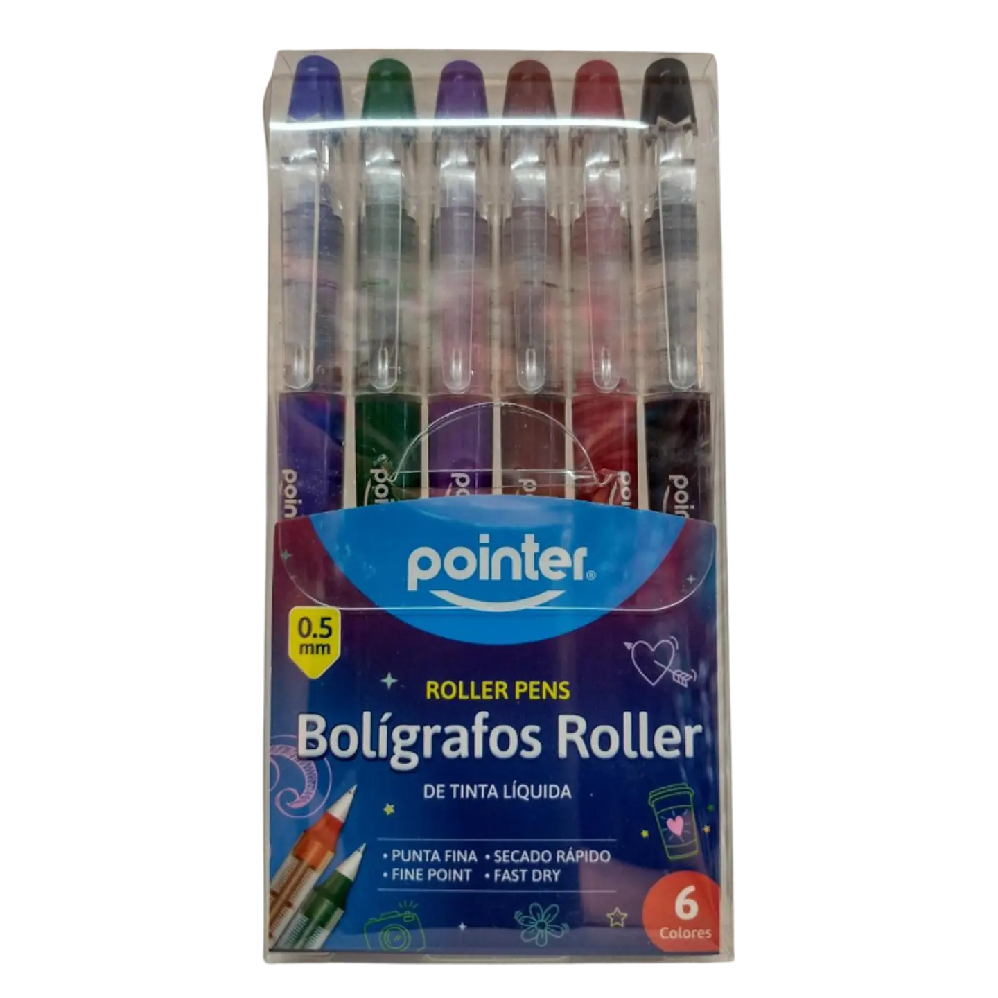 Bolígrafos roller Pointer 0.5 mm 6 unidades  1