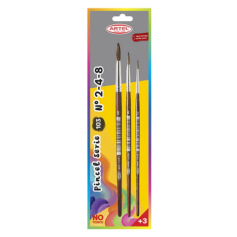 Pack 3 Pinceles Pelo Natural Artel