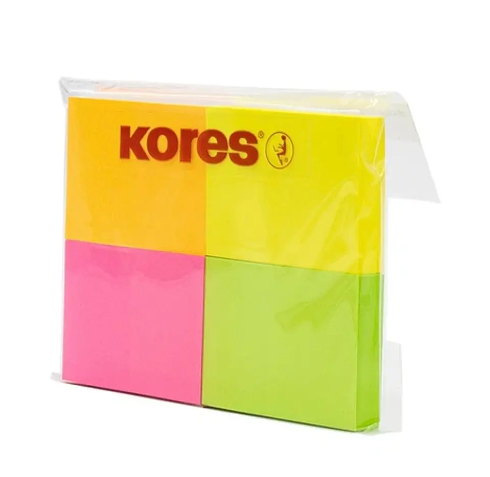 Notas adhesivas Kores 51X38MM 4 colores neón  1