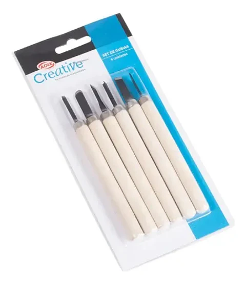 Juego De Cinceles Para Tallar Madera 6 Piezas Gubias para Grabado