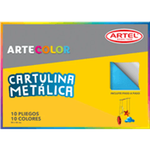 Cartulina Metálica Color Carpeta 10 Pliegos Artel