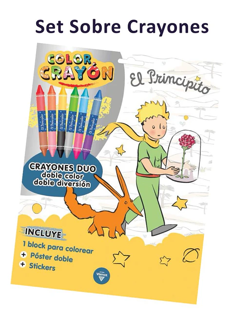 Sobre con crayones 12 colores El Principito