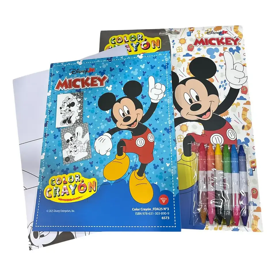Set Artístico Disney Mickey Mouse Con Crayones Doble Color 2