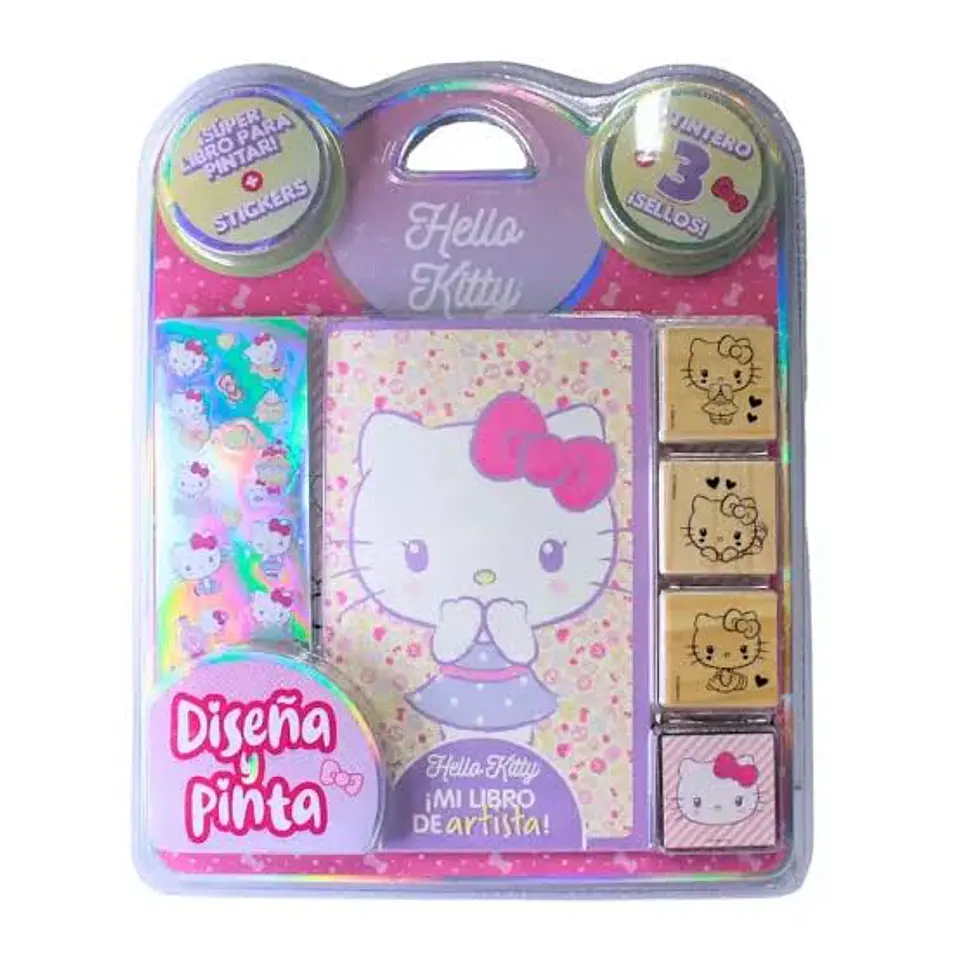 Blíster con sellos Diseña y Pinta Hello Kitty 2