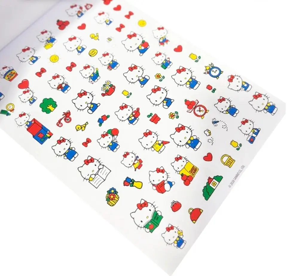 Block de 52 Hojas Para pintar y Stickers de Hello Kitty and Friends 3