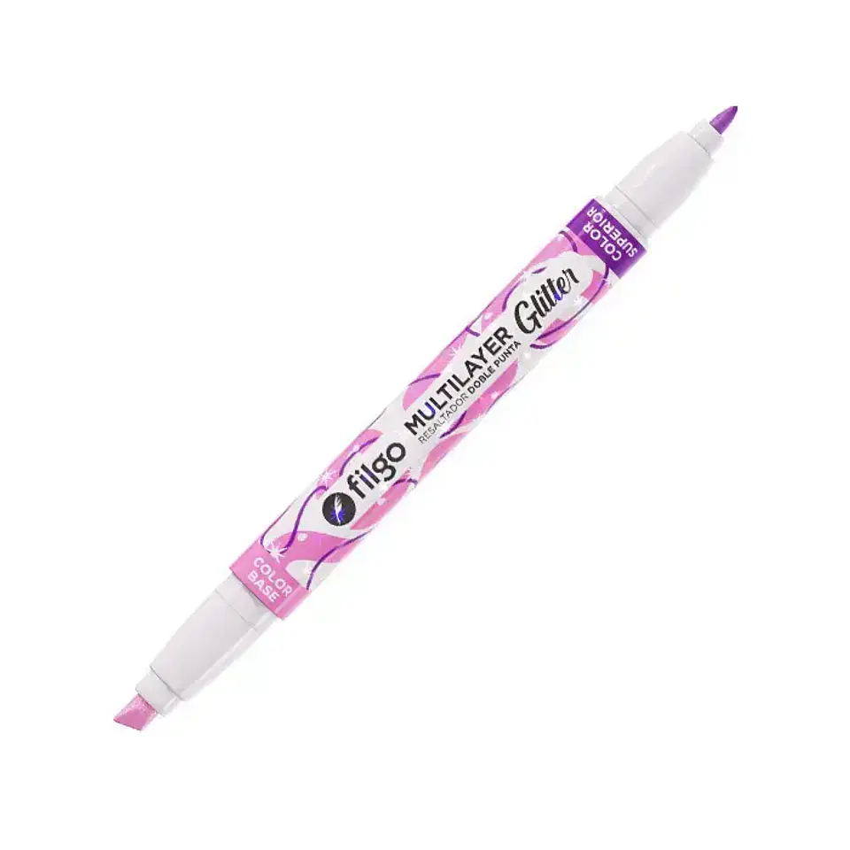 RESALTADORES DOBLE PUNTA MULTILAYER GLITTER - FILGO 3