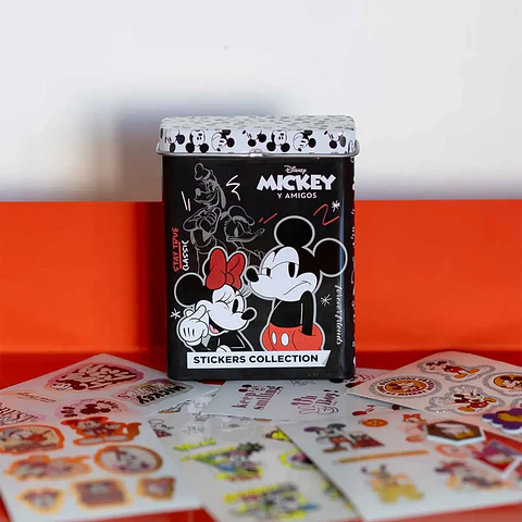 Lata Coleccionable con Stickers Mickey Mouse Uv A Prueba D Agua