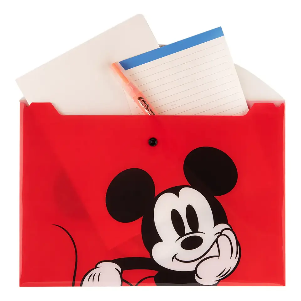 Carpeta Sobre Plástico A4 Con Botón Mickey And Friends 3