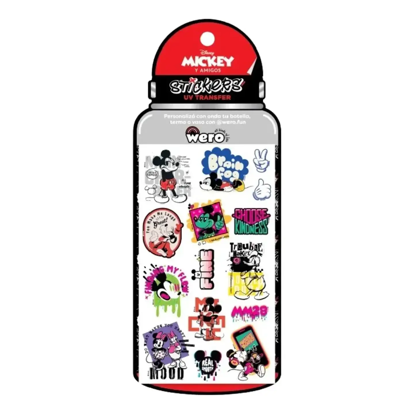 Sticker Mickey Mouse Para Botella Mickey Uv Transfer - WERO 1